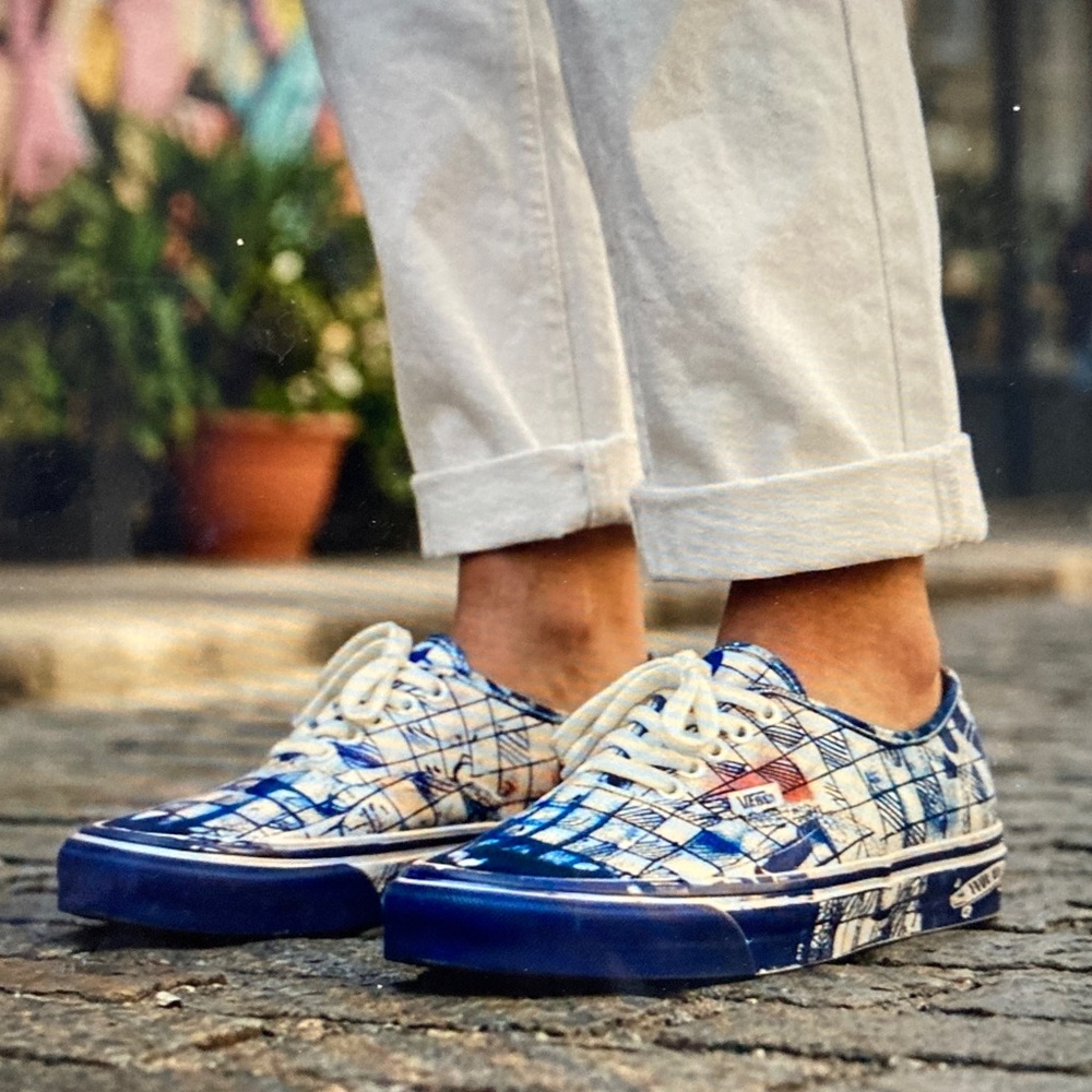 Vans Vault x Connor Tingley OG Authentic LX 'Checkerboard White Blue' Unisex